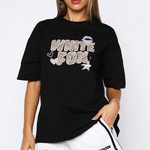 White Fox Boutique Black Leopard Print Tee
